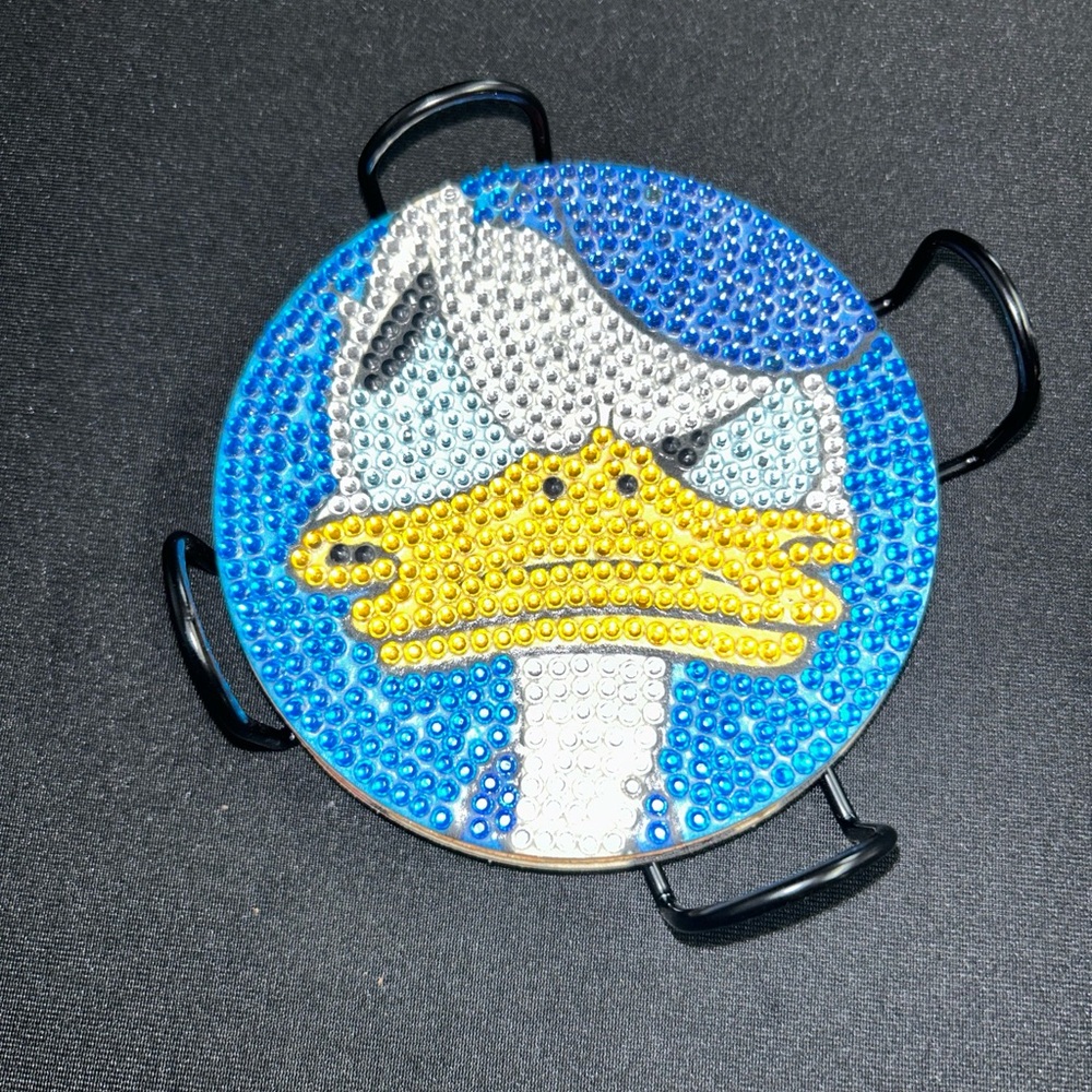 4 Piece Diamond Art Coasters, Diamond Art Disney Themed Mickey Mouse Donald Duck